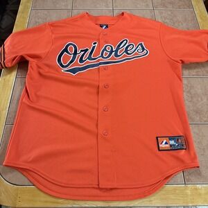 Majestic Baltimore Orioles JJ Hardy #2 Sewn Orange MLB Jersey Men Sz XL USA Made
